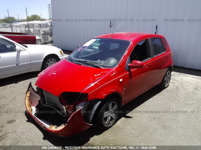 KL1TD66628B006874 - 2008 CHEVROLET AVEO LS RED photo 2