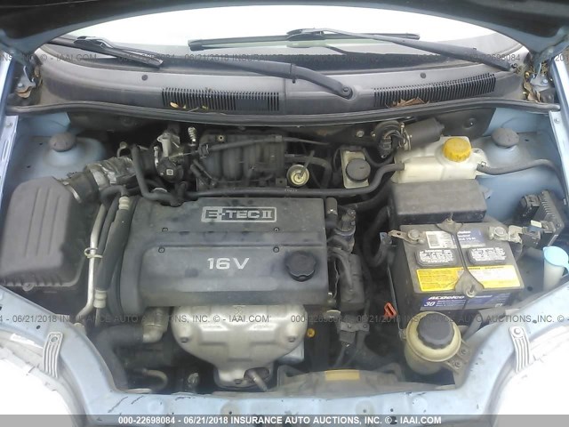 KL1TD52665B363809 - 2005 CHEVROLET AVEO LS Light Blue photo 10