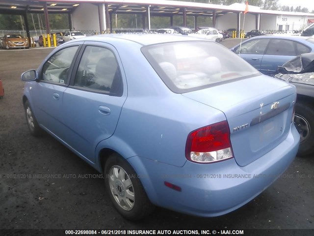 KL1TD52665B363809 - 2005 CHEVROLET AVEO LS Light Blue photo 3