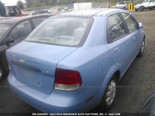 KL1TD52665B363809 - 2005 CHEVROLET AVEO LS Light Blue photo 4