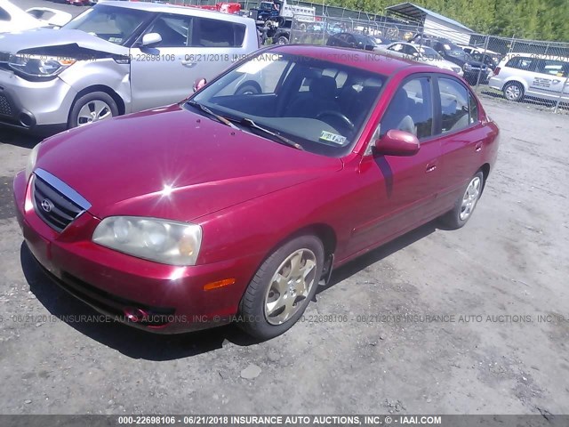 KMHDN46D96U331726 - 2006 HYUNDAI ELANTRA GLS/GT/LIMITED RED photo 2