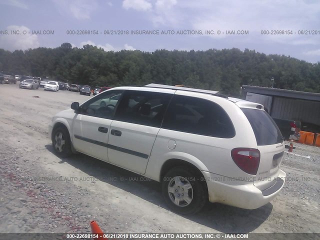 1D4GP24R45B278218 - 2005 DODGE GRAND CARAVAN SE WHITE photo 3