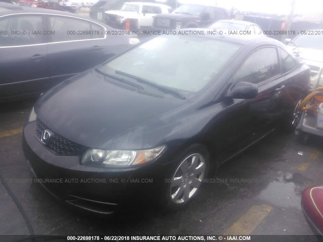 2HGFG12689H531776 - 2009 HONDA CIVIC LX BLACK photo 2