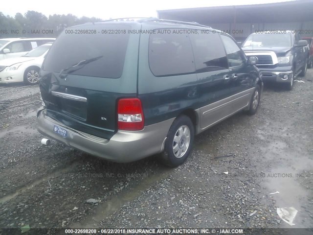 KNDUP131136416017 - 2003 KIA SEDONA EX/LX GREEN photo 4