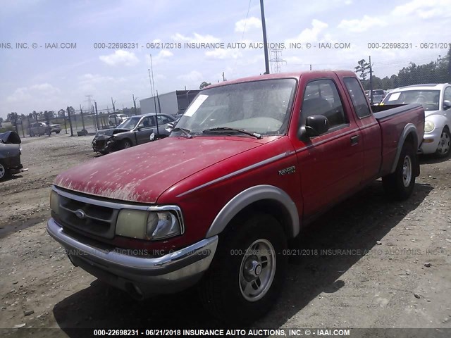 1FTCR15X3STA55459 - 1995 FORD RANGER SUPER CAB RED photo 2