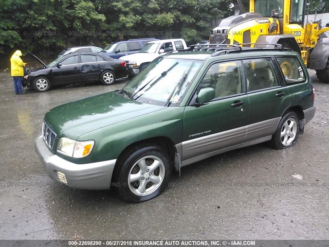 JF1SF65582H743661 - 2002 SUBARU FORESTER S GREEN photo 2