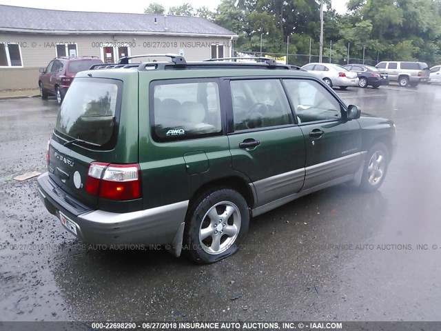 JF1SF65582H743661 - 2002 SUBARU FORESTER S GREEN photo 4