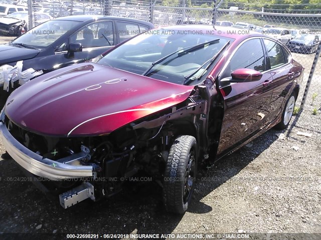 1C3CCCAB9GN114098 - 2016 CHRYSLER 200 MAROON photo 2