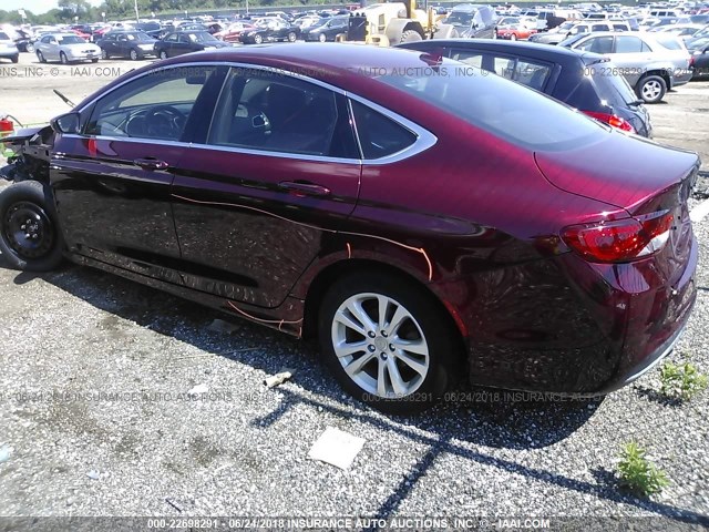 1C3CCCAB9GN114098 - 2016 CHRYSLER 200 MAROON photo 3