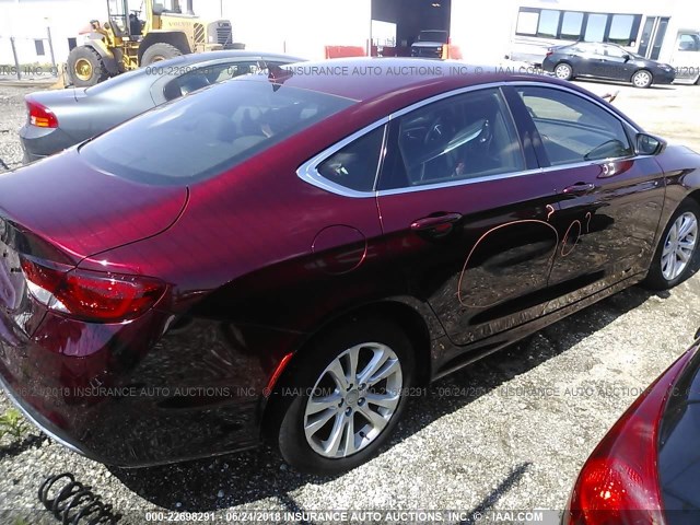 1C3CCCAB9GN114098 - 2016 CHRYSLER 200 MAROON photo 4