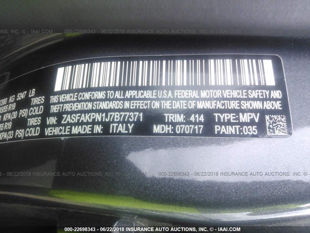 ZASFAKPN1J7B77371 - 2018 ALFA ROMEO STELVIO SPORT Boz foto 9
