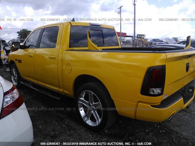 1C6RR6MT1GS347654 - 2016 RAM 1500 SPORT YELLOW photo 3