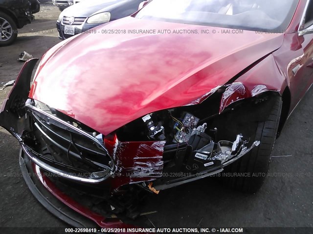 5YJSA1E49FF114077 - 2015 TESLA MODEL S RED photo 6