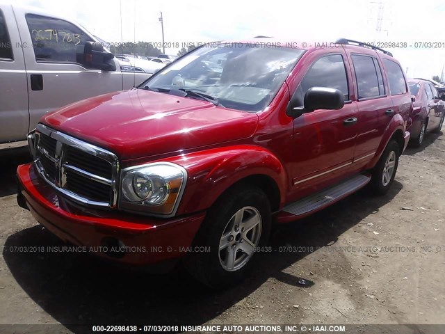 1D4HD58D74F196892 - 2004 DODGE DURANGO LIMITED RED photo 2