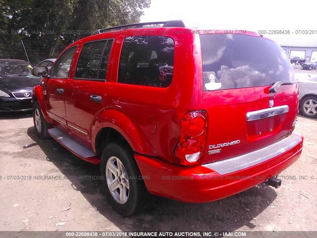 1D4HD58D74F196892 - 2004 DODGE DURANGO LIMITED RED photo 3