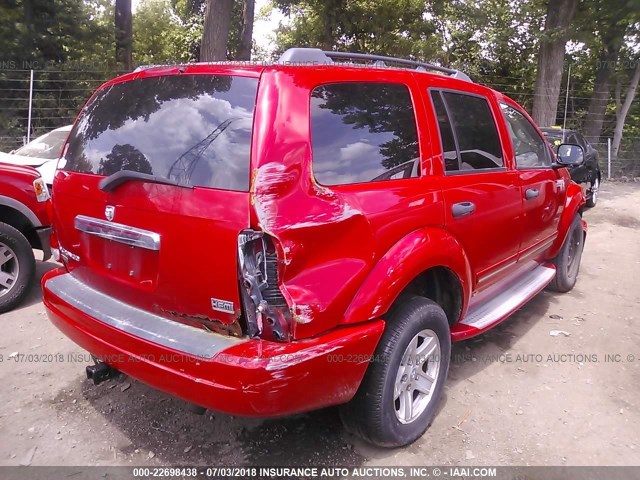 1D4HD58D74F196892 - 2004 DODGE DURANGO LIMITED RED photo 4