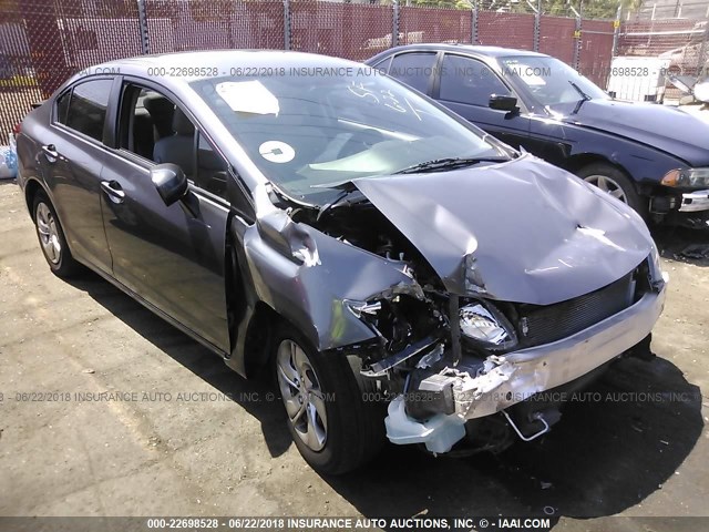 19XFB2F54EE080842 - 2014 HONDA CIVIC LX GRAY photo 1