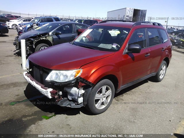 JF2SH6BC7AH789943 - 2010 SUBARU FORESTER XS Қызыл фото 2
