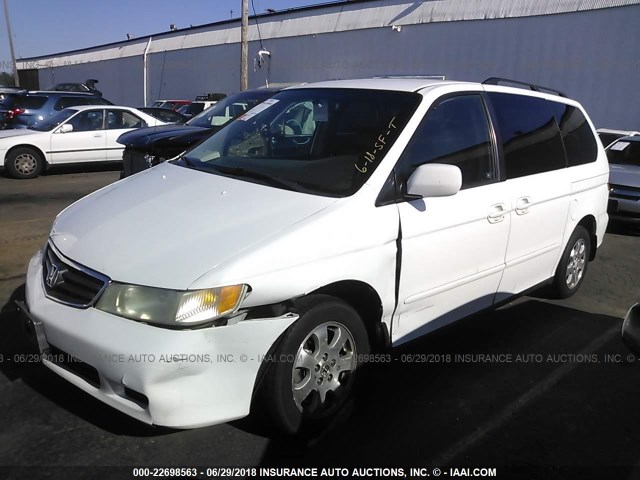 2HKRL18022H556972 - 2002 HONDA ODYSSEY EXL WHITE photo 2