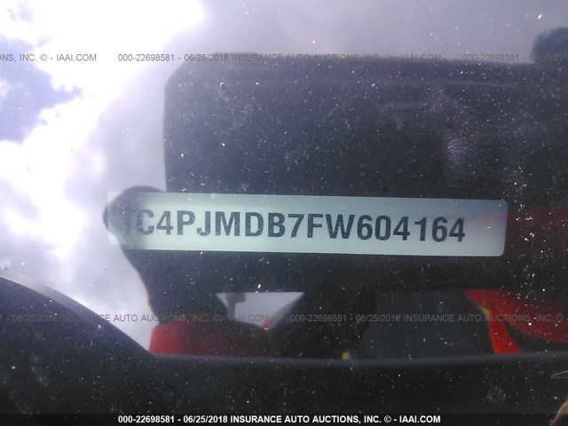 1C4PJMDB7FW604164 - 2015 JEEP CHEROKEE LIMITED WHITE photo 9