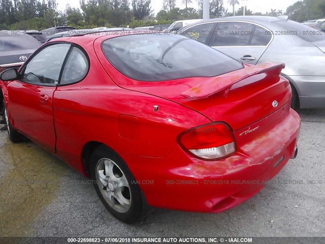 KMHJG25F81U221957 - 2001 HYUNDAI TIBURON RED photo 3