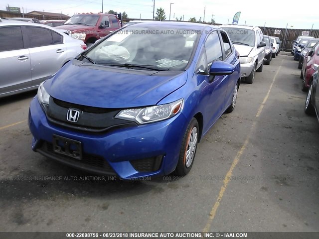 JHMGK5H59GS002364 - 2016 HONDA FIT LX BLUE photo 2