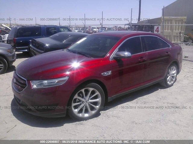 1FAHP2F89EG108984 - 2014 FORD TAURUS LIMITED RED photo 2