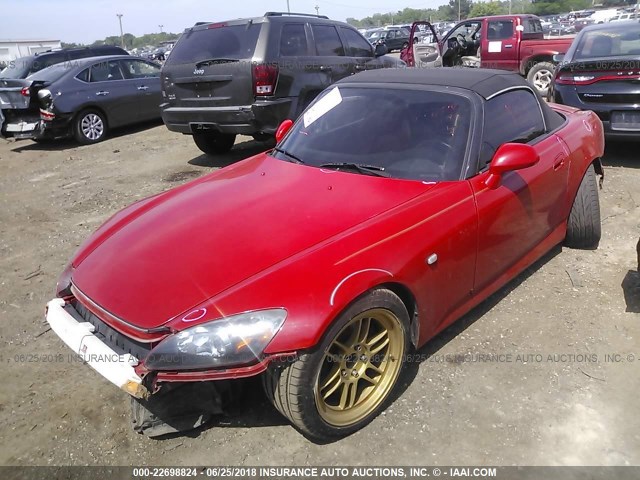 JHMAP21486S003673 - 2006 HONDA S2000 RED photo 2