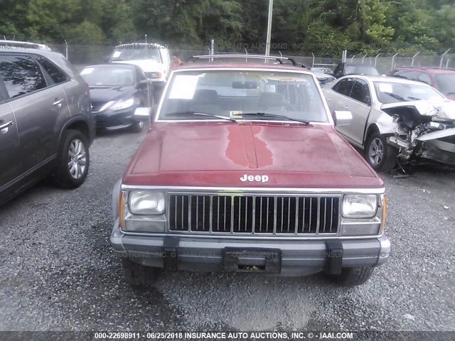 1J4FJ58S9NL186020 - 1992 JEEP CHEROKEE LAREDO RED photo 6