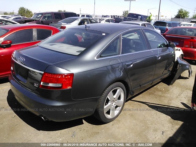 WAUEH74F87N076288 - 2007 AUDI A6 S-LINE QUATTRO GRAY photo 4