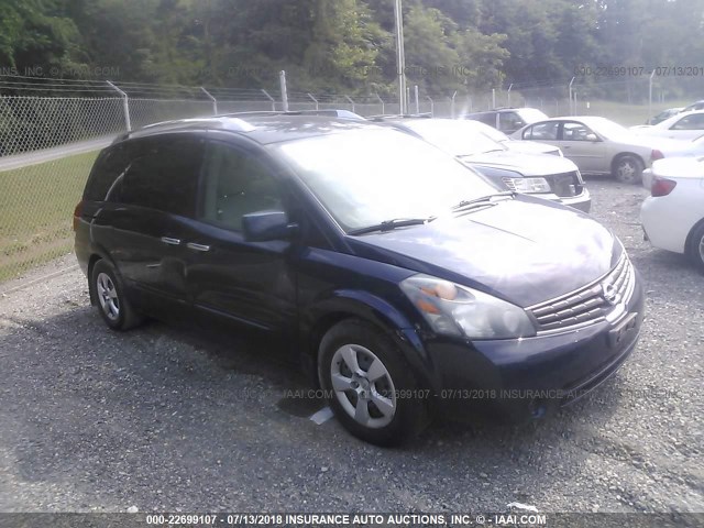 5N1BV28U78N117811 - 2008 NISSAN QUEST S/SE/SL BLUE photo 1