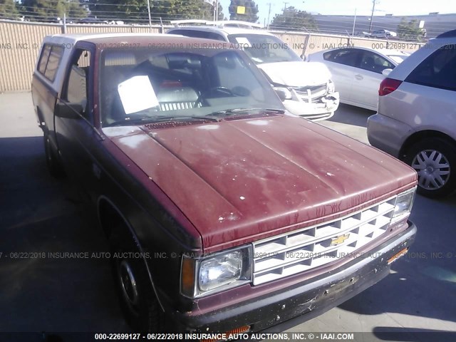 1GCCS14E2L8122755 - 1990 CHEVROLET S TRUCK S10 MAROON photo 1