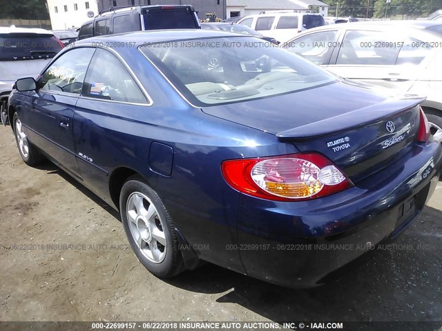 2T1CF28P93C609882 - 2003 TOYOTA CAMRY SOLARA SE/SLE BLUE photo 3