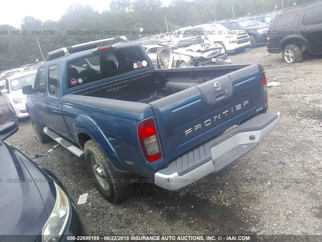 1N6ED29X82C356555 - 2002 NISSAN FRONTIER CREW CAB XE/CREW CAB SE BLUE photo 3