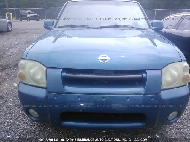 1N6ED29X82C356555 - 2002 NISSAN FRONTIER CREW CAB XE/CREW CAB SE BLUE photo 6