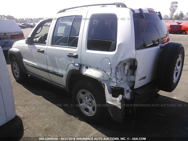 1J4GK48K67W524826 - 2007 JEEP LIBERTY SPORT WHITE photo 3