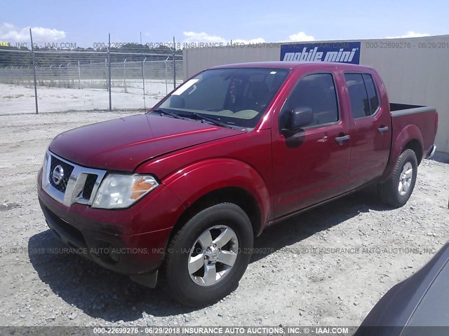 1N6AD0ERXCC438525 - 2012 NISSAN FRONTIER S/SV/SL/PRO-4X RED photo 2