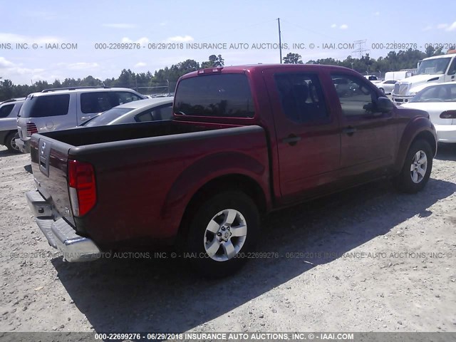 1N6AD0ERXCC438525 - 2012 NISSAN FRONTIER S/SV/SL/PRO-4X RED photo 4