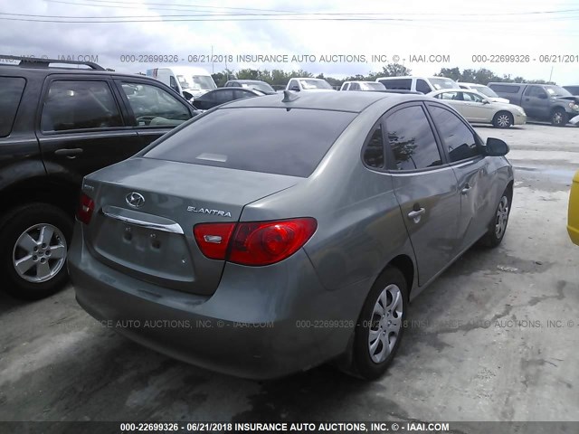 KMHDU4AD4AU056222 - 2010 HYUNDAI ELANTRA BLUE/GLS/SE GRAY photo 4