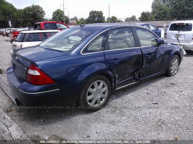 1FAFP24137G117499 - 2007 FORD FIVE HUNDRED SEL Dark Blue photo 4