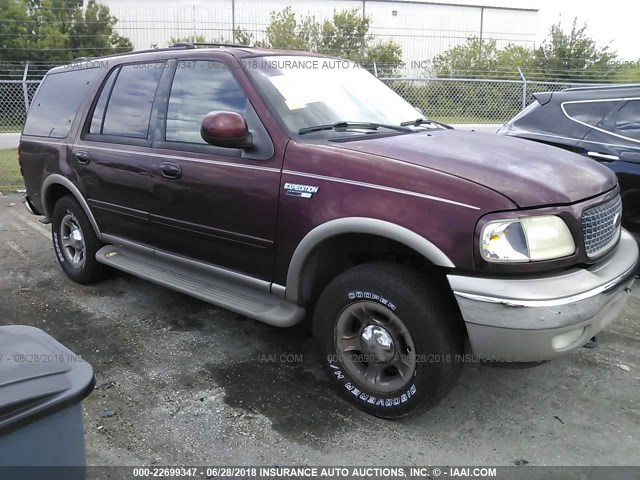 1FMPU18L8YLA89507 - 2000 FORD EXPEDITION EDDIE BAUER BURGUNDY photo 1