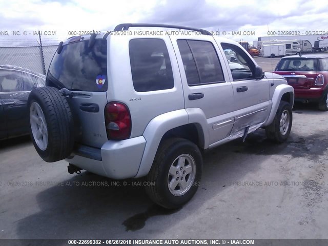 1J8GL58K22W266508 - 2002 JEEP LIBERTY LIMITED SILVER photo 4