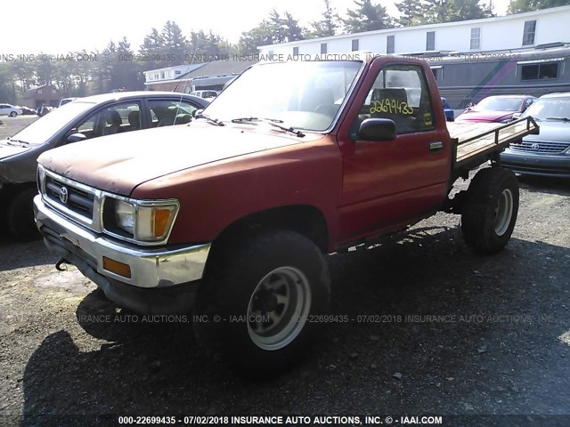 4TARN01P9RZ300080 - 1994 TOYOTA PICKUP 1/2 TON SHORT WHEELBASE DX RED photo 2