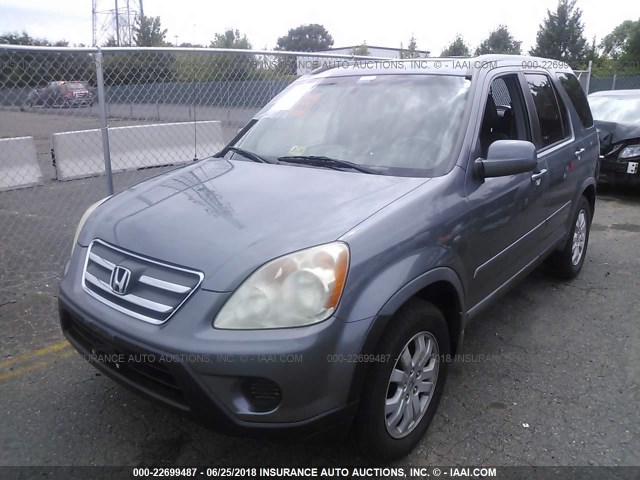 JHLRD78946C034556 - 2006 HONDA CR-V SE/EX BLUE photo 2