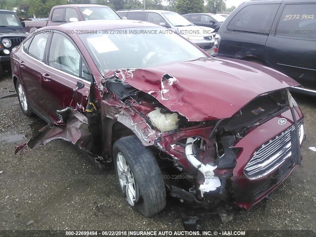 1FA6P0G74F5116506 - 2015 FORD FUSION S RED photo 1