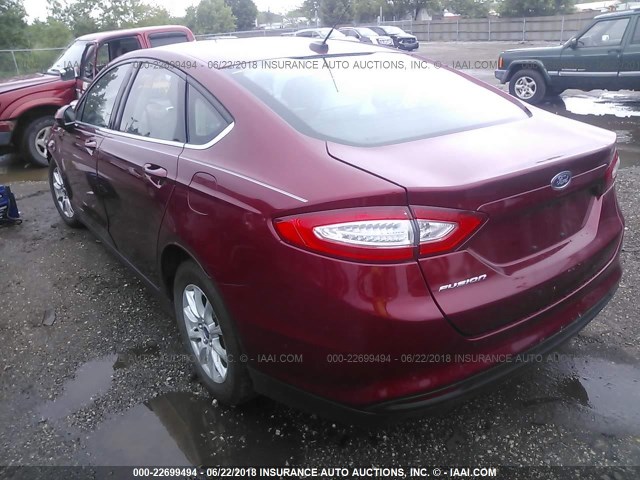 1FA6P0G74F5116506 - 2015 FORD FUSION S RED photo 3