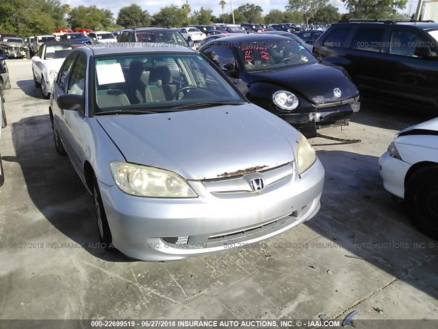 1HGES16315L030218 - 2005 HONDA CIVIC DX VP ვერცხლისფერი ფოტო 1