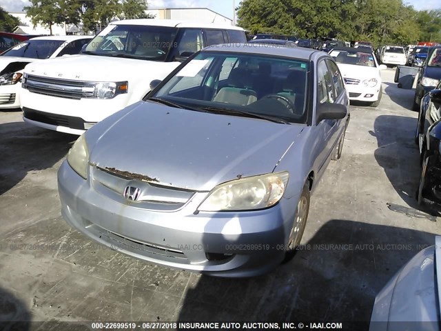 1HGES16315L030218 - 2005 HONDA CIVIC DX VP ვერცხლისფერი ფოტო 2