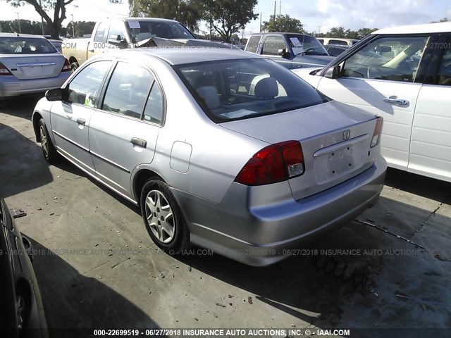 1HGES16315L030218 - 2005 HONDA CIVIC DX VP ვერცხლისფერი ფოტო 3