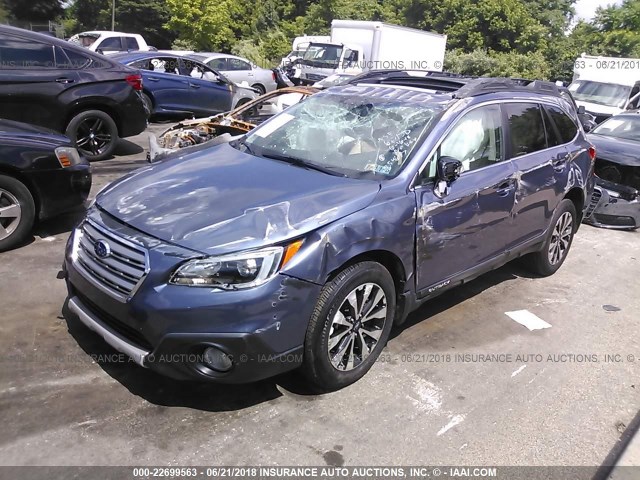 4S4BSANC5G3254657 - 2016 SUBARU OUTBACK 2.5I LIMITED BLUE photo 2